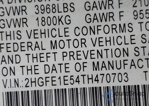 2026 Honda Civic Si Sedan из США, поврежденный, VIN 2HGFE1E54TH470703